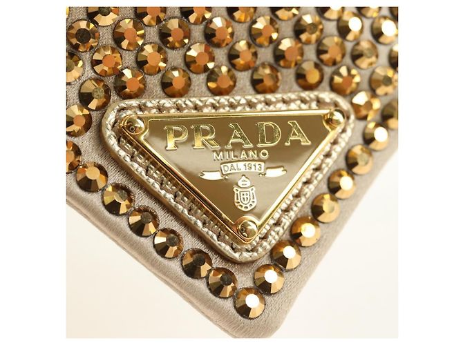 Guinzaglio per cani con collare PRADA in raso oro Auth 182053V - vista 9
