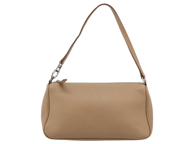 Borsa a Spalla Salvatore Ferragamo Gancini in Pelle Beige Argento Auth BA13171 - vista 13