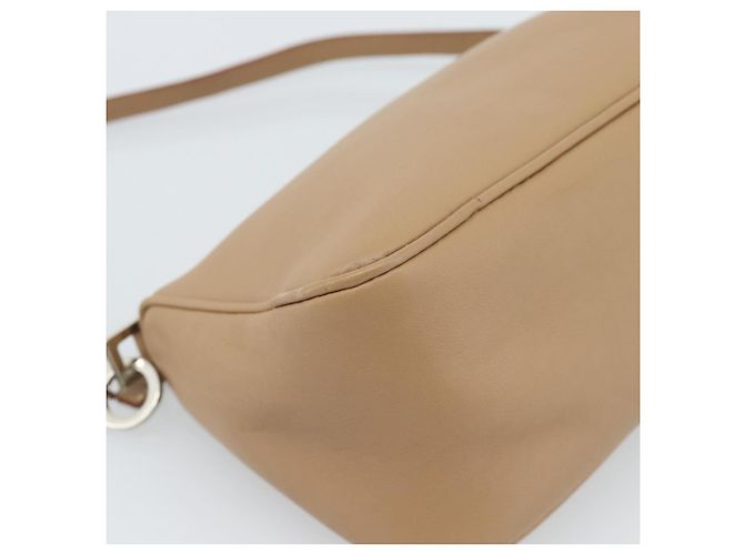 Borsa a Spalla Salvatore Ferragamo Gancini in Pelle Beige Argento Auth BA13171 - vista 14