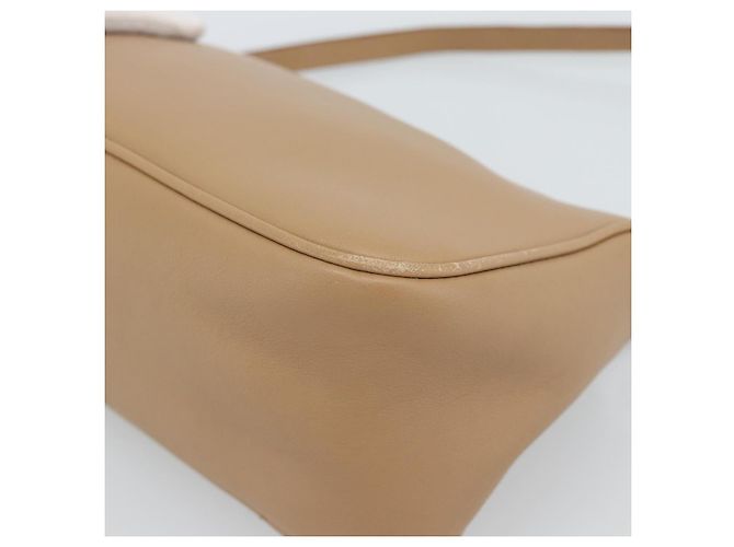 Borsa a Spalla Salvatore Ferragamo Gancini in Pelle Beige Argento Auth BA13171 - vista 15
