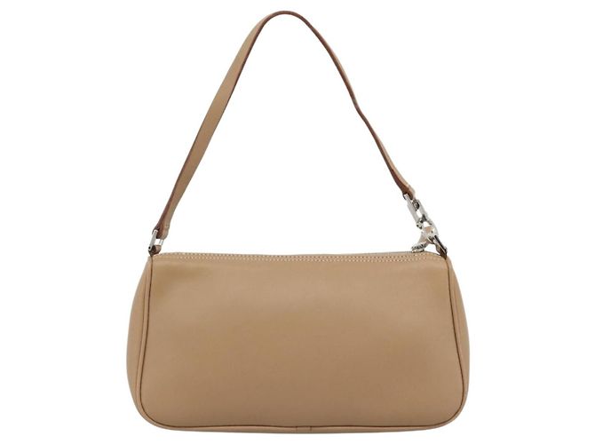 Borsa a Spalla Salvatore Ferragamo Gancini in Pelle Beige Argento Auth BA13171 - vista 2