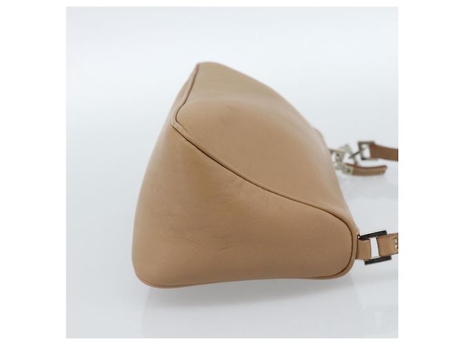 Borsa a Spalla Salvatore Ferragamo Gancini in Pelle Beige Argento Auth BA13171 - vista 4