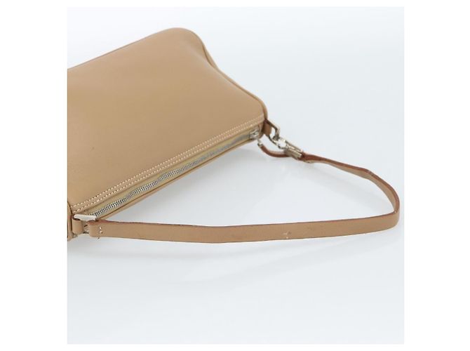 Borsa a Spalla Salvatore Ferragamo Gancini in Pelle Beige Argento Auth BA13171 - vista 7