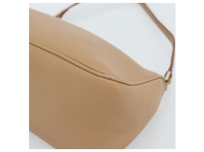 Borsa a Spalla Salvatore Ferragamo Gancini in Pelle Beige Argento Auth BA13171 - vista 9