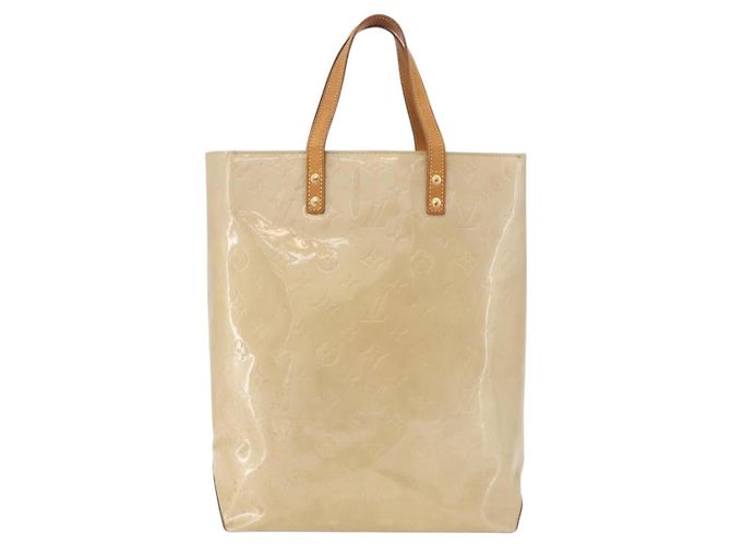 LOUIS VUITTON Borsa Monogram Vernis Reade MM Beige M91141 LV Auth 184220 - vista 13