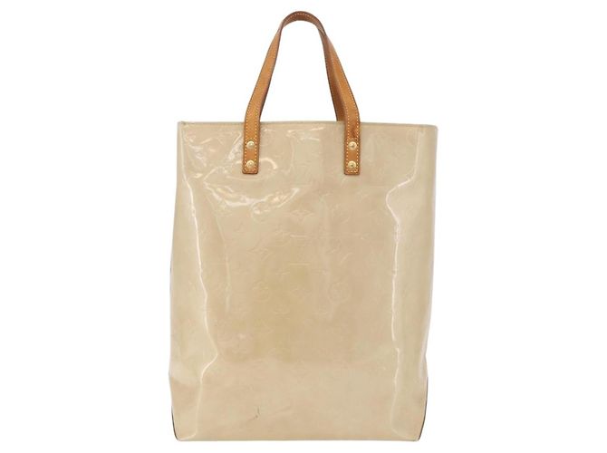 LOUIS VUITTON Borsa Monogram Vernis Reade MM Beige M91141 LV Auth 184220 - vista 2