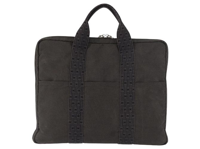 Hermès HERMES Her Line Borsa in tela nera argento Auth bs35384 Nero - vista 13