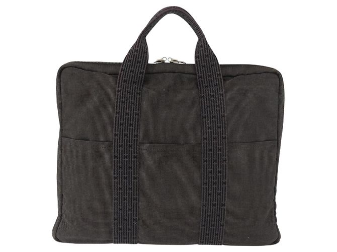 Hermès HERMES Her Line Borsa in tela nera argento Auth bs35384 Nero - vista 2