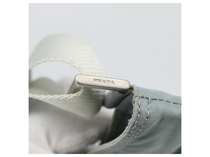 Borsa a tracolla PRADA Nylon Azzurro Chiaro Argento Auth 183410 Blu chiaro - vista 18