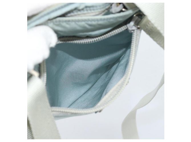 Borsa a tracolla PRADA Nylon Azzurro Chiaro Argento Auth 183410 Blu chiaro - vista 21