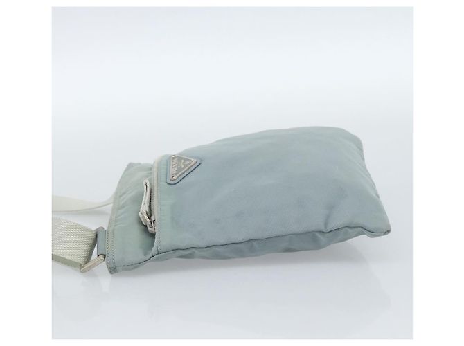 Borsa a tracolla PRADA Nylon Azzurro Chiaro Argento Auth 183410 Blu chiaro - vista 3