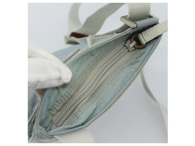 Borsa a tracolla PRADA Nylon Azzurro Chiaro Argento Auth 183410 Blu chiaro - vista 6