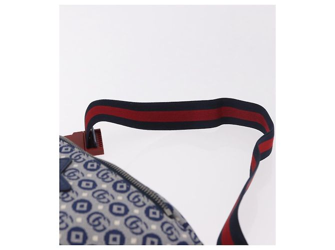 GUCCI Sherry Line marsupio in tela Navy Silver Red 502095 Auth 183094M - vista 14