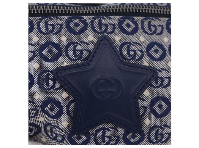 GUCCI Sherry Line marsupio in tela Navy Silver Red 502095 Auth 183094M - vista 19