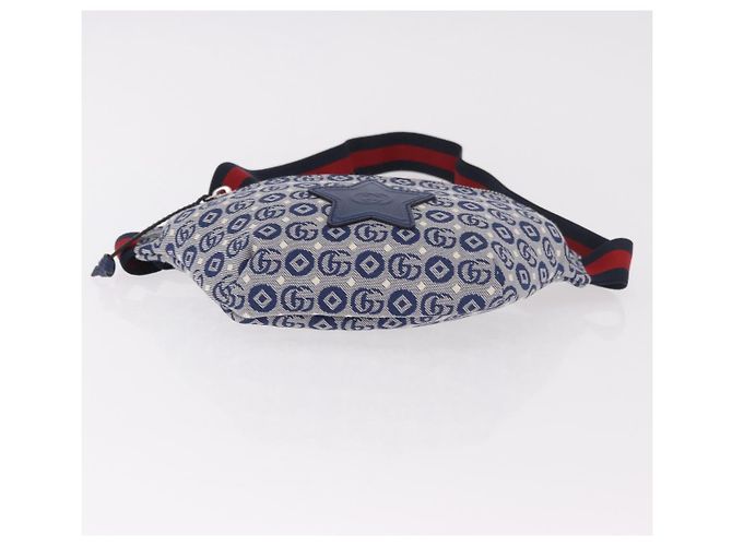 GUCCI Sherry Line marsupio in tela Navy Silver Red 502095 Auth 183094M - vista 5