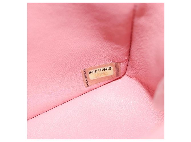 CHANEL Matelasse Chain Shoulder Bag Wool Tweed Pink Gold CC Auth 181936SAM Rosa D'oro - vista 10