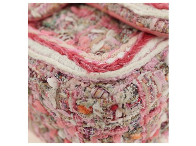 CHANEL Matelasse Chain Shoulder Bag Wool Tweed Pink Gold CC Auth 181936SAM Rosa D'oro - vista 15