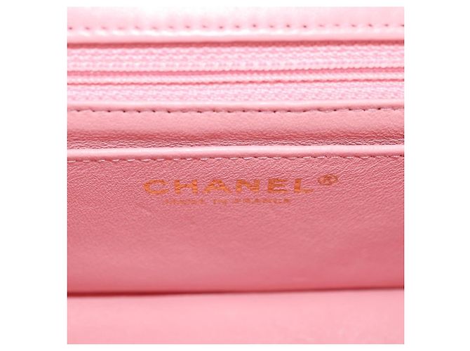 CHANEL Matelasse Chain Shoulder Bag Wool Tweed Pink Gold CC Auth 181936SAM Rosa D'oro - vista 22