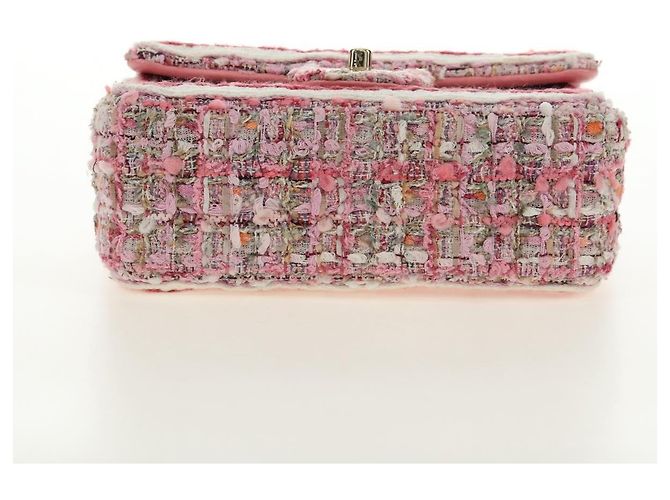 CHANEL Matelasse Chain Shoulder Bag Wool Tweed Pink Gold CC Auth 181936SAM Rosa D'oro - vista 5