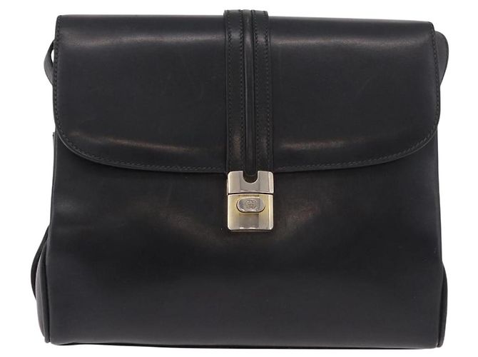 Borsa a Spalla GUCCI in Pelle Blu Navy e Oro Auth 184456 D'oro - vista 13