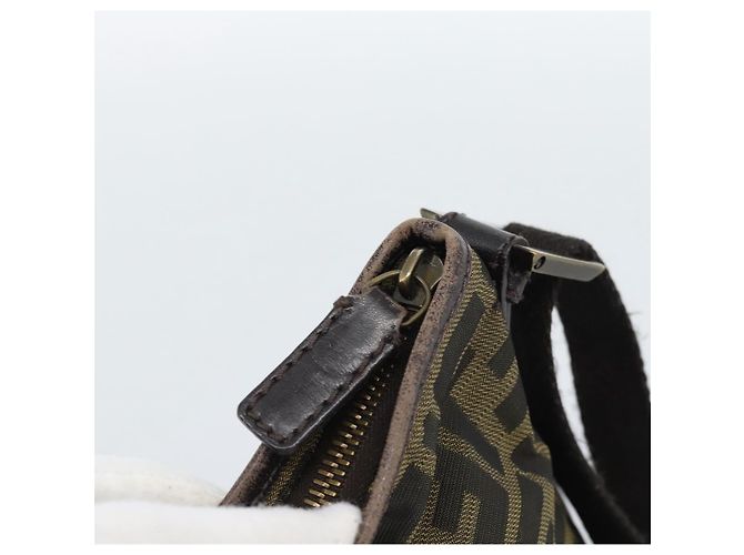 Borsa a Spalla FENDI Zucca Canvas Nero Marrone Auth 183189 - vista 10