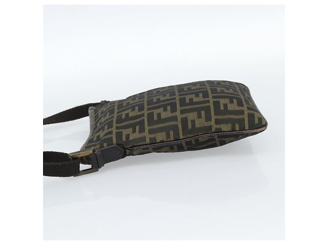 Borsa a Spalla FENDI Zucca Canvas Nero Marrone Auth 183189 - vista 3