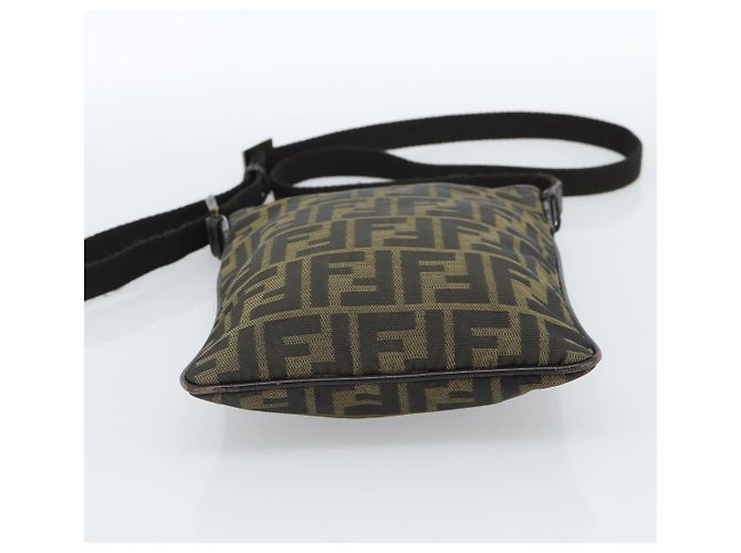 Borsa a Spalla FENDI Zucca Canvas Nero Marrone Auth 183189 - vista 5