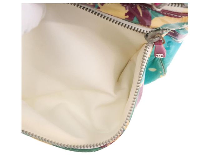 Pochette CHANEL in PVC e tela verde con CC Autentica 182645 - vista 20