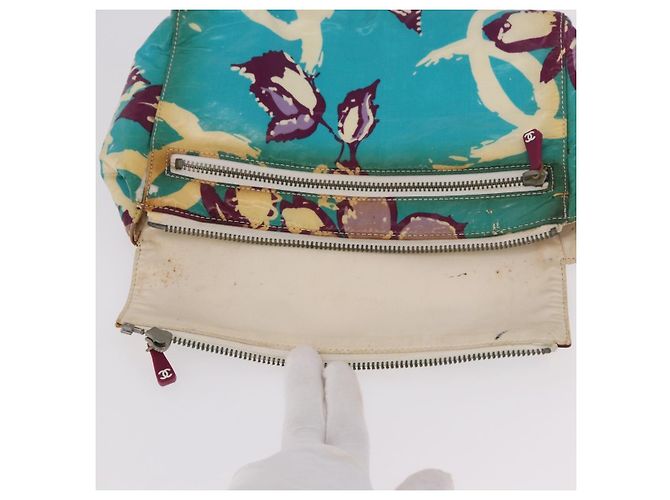 Pochette CHANEL in PVC e tela verde con CC Autentica 182645 - vista 9