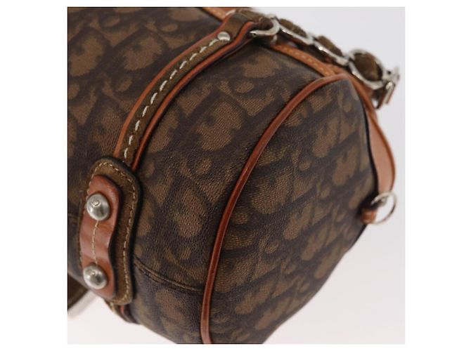 Borsa Christian Dior Trotter Canvas Romantic PVC Marrone Argento Auth 181900V - vista 18