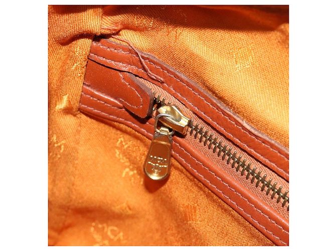 Borsa Boston MCM Vicetos Logogram PVC Pelle Marrone Oro Auth 182670 D'oro - vista 20