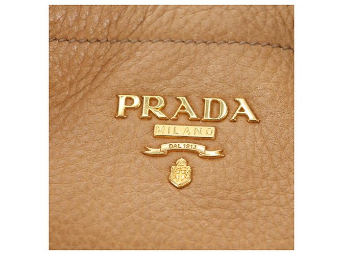 Borsa a Spalla PRADA in Pelle Beige Oro Auth 183307SAV D'oro - vista 18