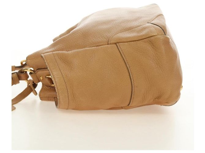 Borsa a Spalla PRADA in Pelle Beige Oro Auth 183307SAV D'oro - vista 3