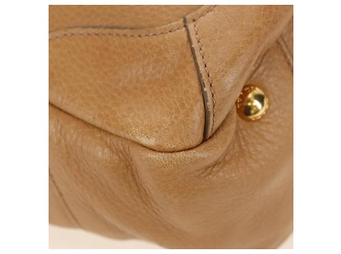 Borsa a Spalla PRADA in Pelle Beige Oro Auth 183307SAV D'oro - vista 9