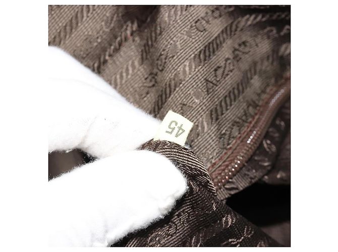 Borsa PRADA in pelle marrone oro Auth bs35442 D'oro - vista 12
