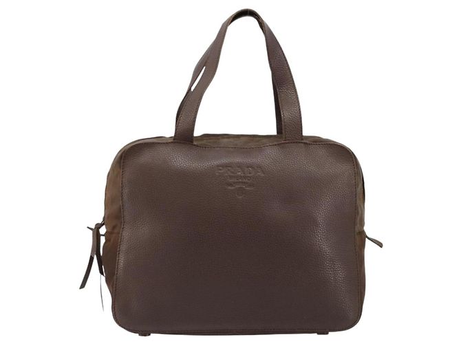 Borsa PRADA in pelle marrone oro Auth bs35442 D'oro - vista 13