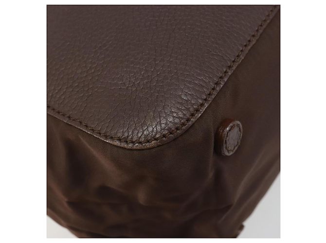 Borsa PRADA in pelle marrone oro Auth bs35442 D'oro - vista 16