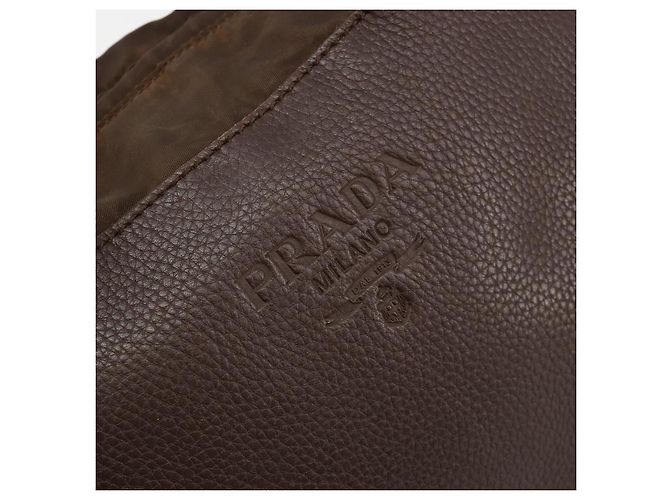 Borsa PRADA in pelle marrone oro Auth bs35442 D'oro - vista 18