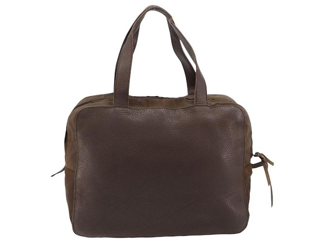 Borsa PRADA in pelle marrone oro Auth bs35442 D'oro - vista 2