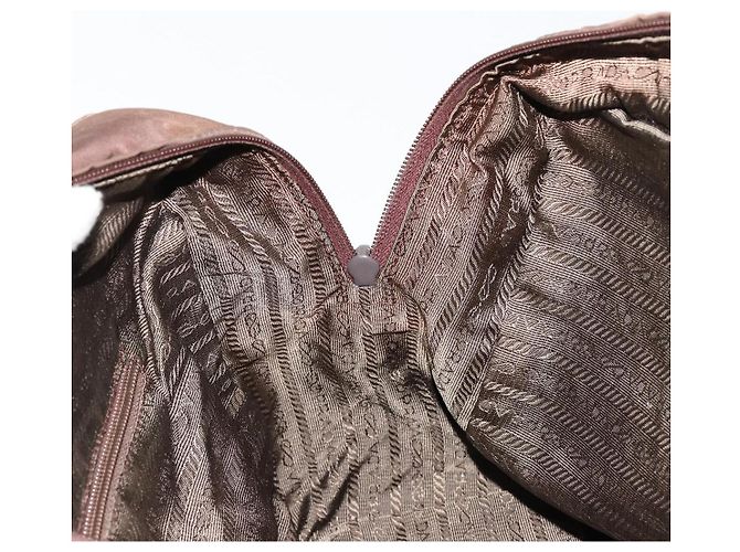 Borsa PRADA in pelle marrone oro Auth bs35442 D'oro - vista 20