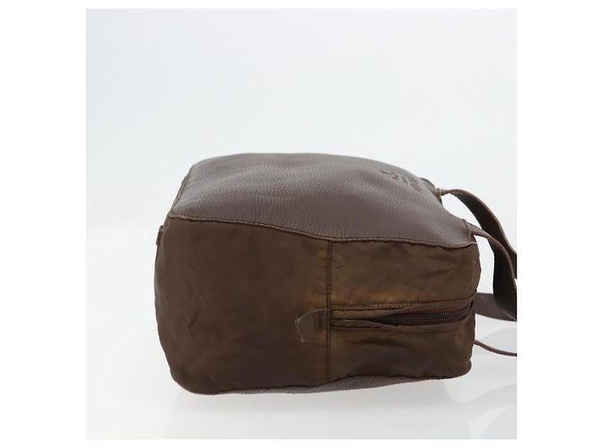 Borsa PRADA in pelle marrone oro Auth bs35442 D'oro - vista 3