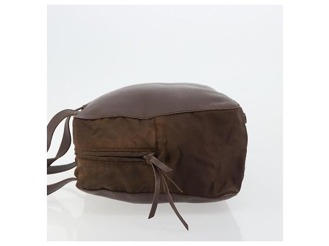 Borsa PRADA in pelle marrone oro Auth bs35442 D'oro - vista 4