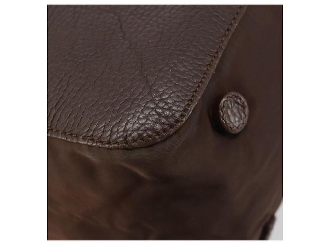 Borsa PRADA in pelle marrone oro Auth bs35442 D'oro - vista 9