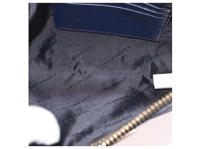 Borsa a Spalla BURBERRY in Pelle Blu Navy e Oro Auth 184458A D'oro - vista 11