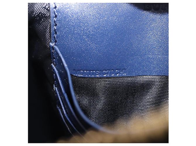 Borsa a Spalla BURBERRY in Pelle Blu Navy e Oro Auth 184458A D'oro - vista 12
