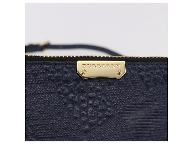 Borsa a Spalla BURBERRY in Pelle Blu Navy e Oro Auth 184458A D'oro - vista 17