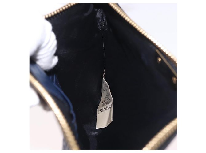 Borsa a Spalla BURBERRY in Pelle Blu Navy e Oro Auth 184458A D'oro - vista 19