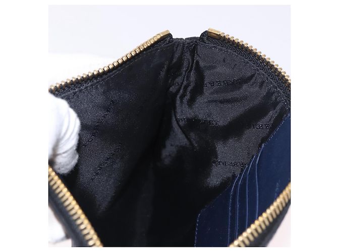 Borsa a Spalla BURBERRY in Pelle Blu Navy e Oro Auth 184458A D'oro - vista 20