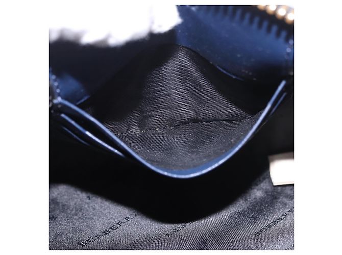 Borsa a Spalla BURBERRY in Pelle Blu Navy e Oro Auth 184458A D'oro - vista 21