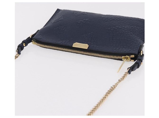 Borsa a Spalla BURBERRY in Pelle Blu Navy e Oro Auth 184458A D'oro - vista 6